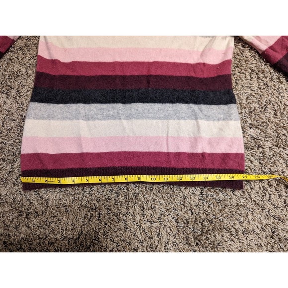 Mainbocher Pure Cashmere Pullover Sweater purple pink white womens size XL - Picture 4 of 7